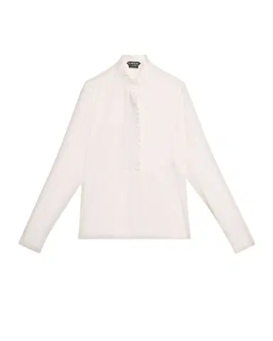 Tom Ford Silk Crepe de Chine Button-Front Blouse | Thumbnail 1 Tom Ford Silk Crepe de Chine Button-Front Blouse | Thumbnail 1
