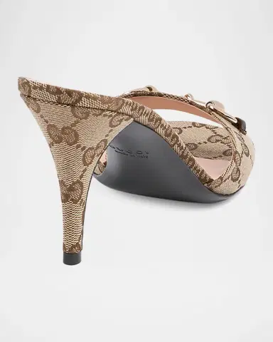 Gucci 85mm Erin GG Monogram Canvas Mules | Thumbnail 4 Gucci 85mm Erin GG Monogram Canvas Mules | Thumbnail 4
