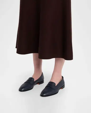 Santoni Marlene Leather Penny Loafers | Thumbnail 2