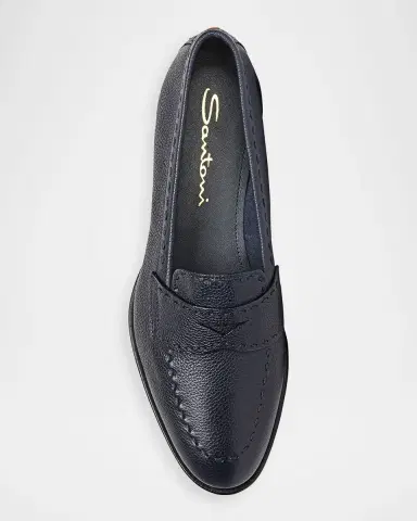 Santoni Marlene Leather Penny Loafers | Thumbnail 5