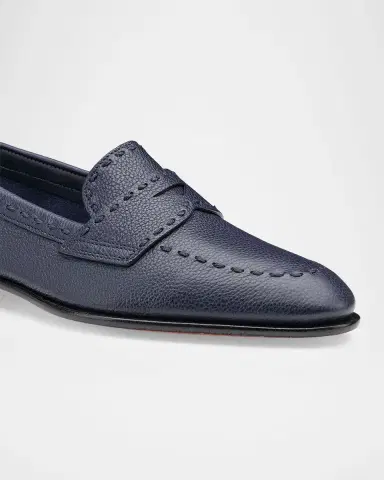 Santoni Marlene Leather Penny Loafers | Thumbnail 6