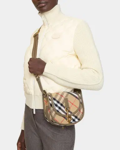 Burberry Mini B Clip Check Messenger Bag | Thumbnail 3
