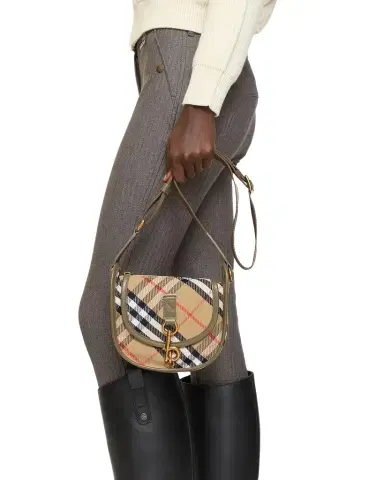 Burberry Mini B Clip Check Messenger Bag | Thumbnail 1