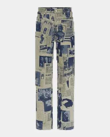Jean Paul Gaultier Newspaper-Print Straight-Leg Jeans | Thumbnail 2 Jean Paul Gaultier Newspaper-Print Straight-Leg Jeans | Thumbnail 2