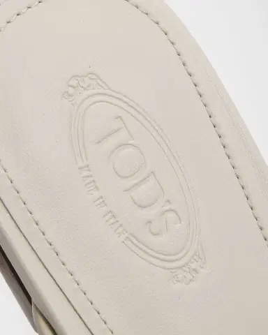 Tod's T-Strap Leather Flat Slide Sandals | Thumbnail 3