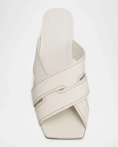 Tod's T-Strap Leather Flat Slide Sandals | Thumbnail 4