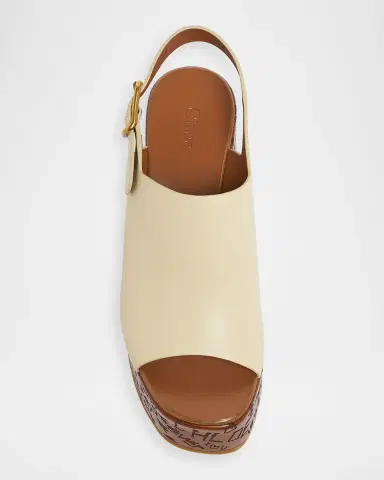 Chloé 80mm Maxime Leather Wedge Sandals | Thumbnail 4
