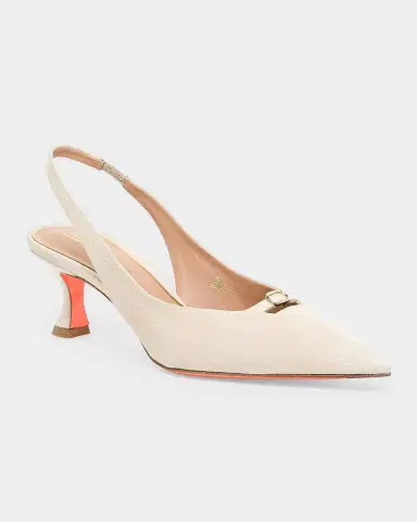 Santoni 55mm Sabine Suede Buckle Pumps | Thumbnail 5 Santoni 55mm Sabine Suede Buckle Pumps | Thumbnail 5