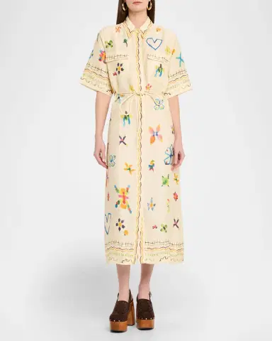 ALÉMAIS Sidi Printed Linen-Blend Midi Shirtdress | Thumbnail 2 ALÉMAIS Sidi Printed Linen-Blend Midi Shirtdress | Thumbnail 2
