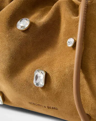 Veronica Beard Small Crystal-Studded Suede Clutch Bag | Thumbnail 5