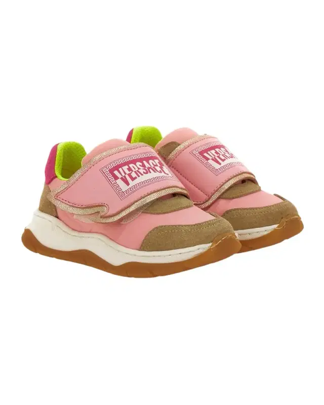 Versace Girl 's Low-Top Mixed Media Suede Sneakers, Toddler/Kids