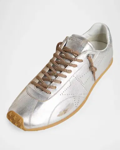 Golden Goose Marathon Speed Metallic Leather Low-Top Sneakers | Thumbnail 3
