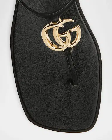 Gucci GG Marmont Leather Thong Sandals | Thumbnail 3