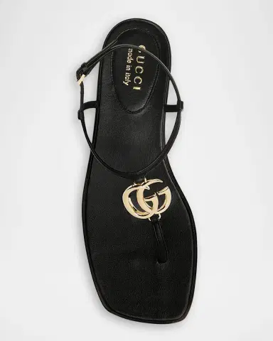 Gucci GG Marmont Leather Thong Sandals | Thumbnail 4