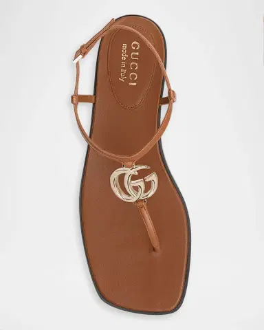 Gucci GG Marmont Leather Thong Sandals | Thumbnail 8