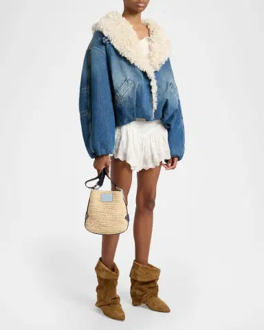 Isabel Marant Bayia Mini Raffia Crossbody Bag | Thumbnail 5