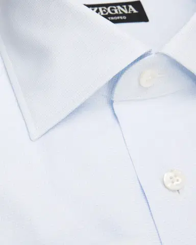 Zegna Men's Trofeo Cotton Micro-Check Dress Shirt | Thumbnail 2 Zegna Men's Trofeo Cotton Micro-Check Dress Shirt | Thumbnail 2