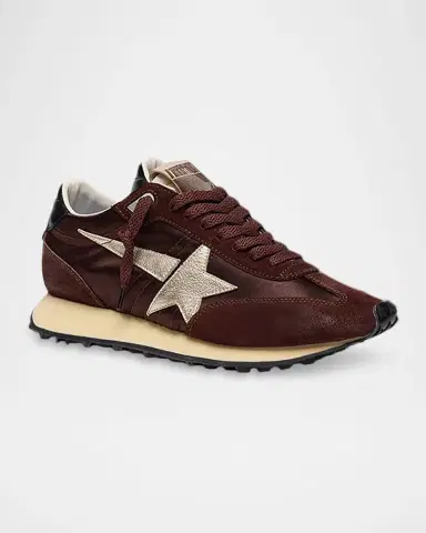 Golden Goose Running Marathon Nylon and Mixed Leather Sneakers | Thumbnail 2 Golden Goose Running Marathon Nylon and Mixed Leather Sneakers | Thumbnail 2