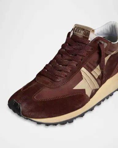 Golden Goose Running Marathon Nylon and Mixed Leather Sneakers | Thumbnail 4 Golden Goose Running Marathon Nylon and Mixed Leather Sneakers | Thumbnail 4