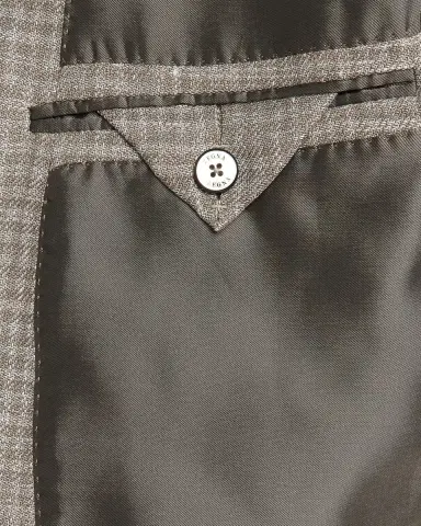 Zegna Men's Linen and Wool Check Single-Breasted Jacket | Thumbnail 6 Zegna Men's Linen and Wool Check Single-Breasted Jacket | Thumbnail 6