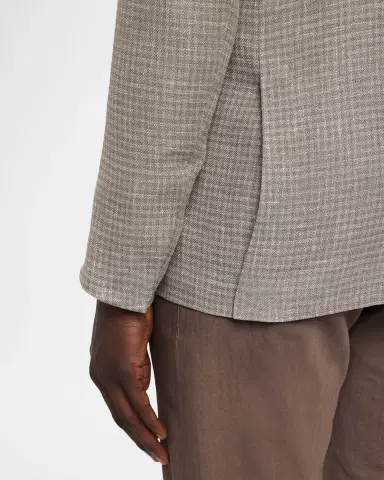 Zegna Men's Linen and Wool Check Single-Breasted Jacket | Thumbnail 8 Zegna Men's Linen and Wool Check Single-Breasted Jacket | Thumbnail 8