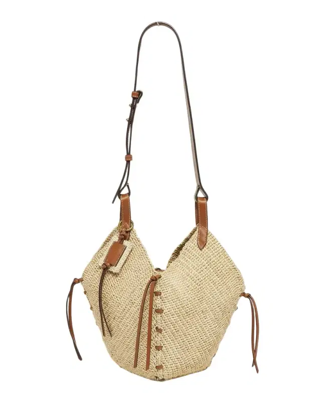 Tampa Mini Raffia & Leather Shoulder Bag