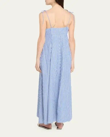 Rosie Assoulin High Garden Striped Button-Front Maxi Dress | Thumbnail 3