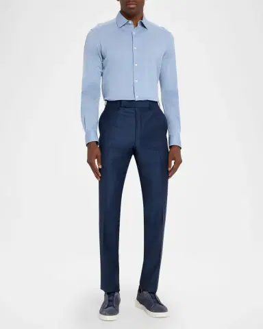 ZEGNA Men's Trofeo Wool Slim Flat-Front Pants | Thumbnail 2