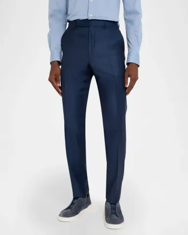 ZEGNA Men's Trofeo Wool Slim Flat-Front Pants | Thumbnail 4