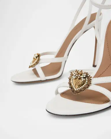 Dolce & Gabbana 105mm DG Heart Strappy Leather Sandals | Thumbnail 4