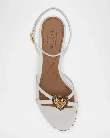 Dolce & Gabbana 105mm DG Heart Strappy Leather Sandals | Thumbnail 5
