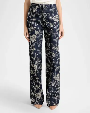Cinq à Sept Garden Embroidered Straight-Leg Jeans | Thumbnail 3