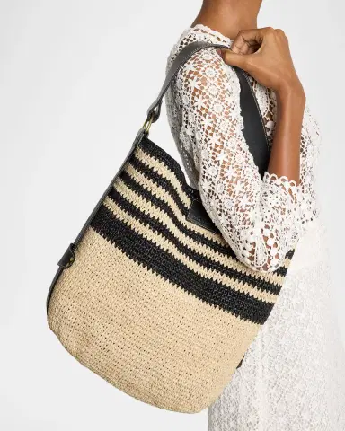 Isabel Marant Bayia Striped Raffia Bucket Bag | Thumbnail 2 Isabel Marant Bayia Striped Raffia Bucket Bag | Thumbnail 2