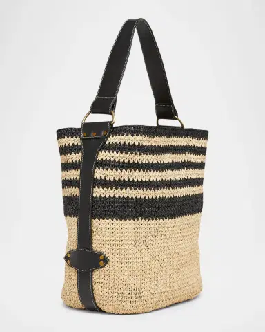 Isabel Marant Bayia Striped Raffia Bucket Bag | Thumbnail 3 Isabel Marant Bayia Striped Raffia Bucket Bag | Thumbnail 3