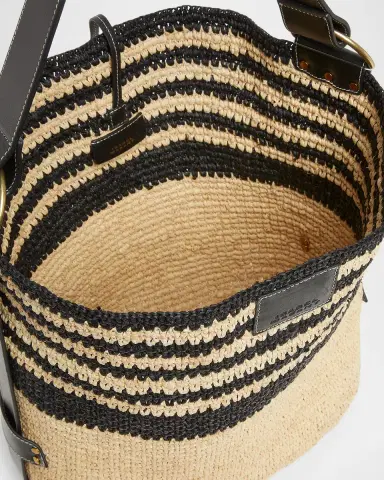 Isabel Marant Bayia Striped Raffia Bucket Bag | Thumbnail 4 Isabel Marant Bayia Striped Raffia Bucket Bag | Thumbnail 4