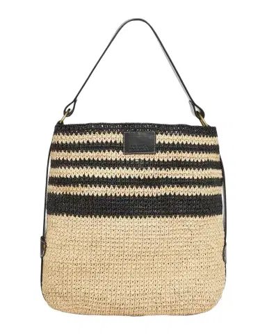 Isabel Marant Bayia Striped Raffia Bucket Bag | Thumbnail 1 Isabel Marant Bayia Striped Raffia Bucket Bag | Thumbnail 1