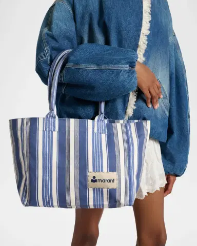 Isabel Marant Yenky Striped Cotton Canvas Tote Bag | Thumbnail 2 Isabel Marant Yenky Striped Cotton Canvas Tote Bag | Thumbnail 2