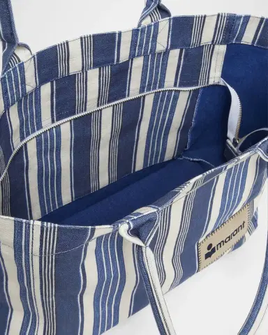 Isabel Marant Yenky Striped Cotton Canvas Tote Bag | Thumbnail 4 Isabel Marant Yenky Striped Cotton Canvas Tote Bag | Thumbnail 4