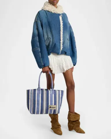 Isabel Marant Yenky Striped Cotton Canvas Tote Bag | Thumbnail 5 Isabel Marant Yenky Striped Cotton Canvas Tote Bag | Thumbnail 5