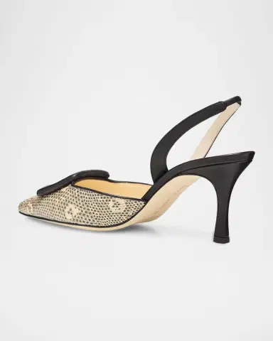 Manolo Blahnik 70mm Mayslibi Embossed Leather Slingback Pumps | Thumbnail 4 Manolo Blahnik 70mm Mayslibi Embossed Leather Slingback Pumps | Thumbnail 4