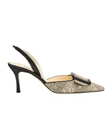 Manolo Blahnik 70mm Mayslibi Embossed Leather Slingback Pumps | Thumbnail 1 Manolo Blahnik 70mm Mayslibi Embossed Leather Slingback Pumps | Thumbnail 1