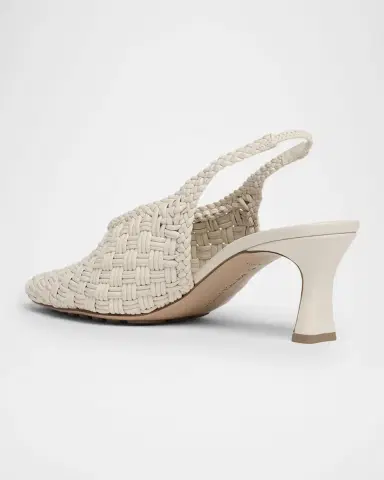 Bottega Veneta Sofia Intreccio Leather Slingback Pumps | Thumbnail 4