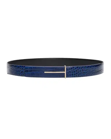Tom Ford Slim T Croc-Embossed Leather Belt | Thumbnail 3