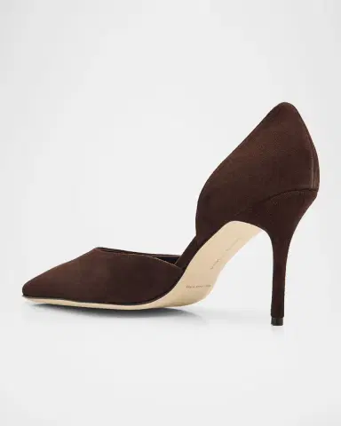 Manolo Blahnik 90mm Taylernu Suede D 'Orsay Pumps | Thumbnail 2 Manolo Blahnik 90mm Taylernu Suede D 'Orsay Pumps | Thumbnail 2