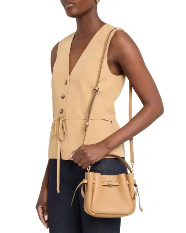 Tory Burch Romy Mini Grain Leather Bucket Bag | Thumbnail 1