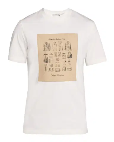 Moncler Men's Safari Wardrobe-Print Cotton T-Shirt | Thumbnail 1 Moncler Men's Safari Wardrobe-Print Cotton T-Shirt | Thumbnail 1