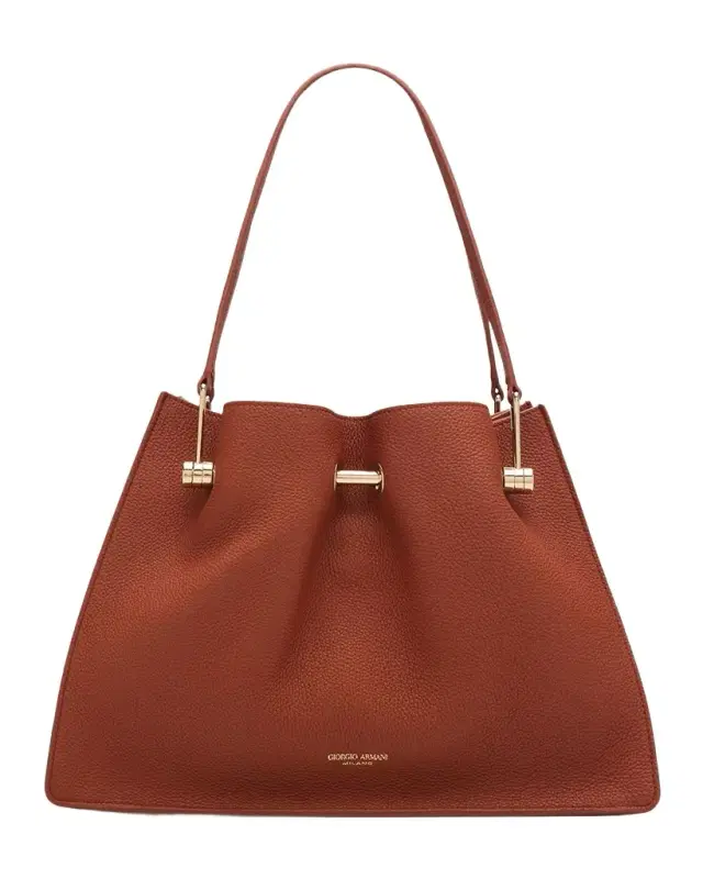 Giorgio Armani Pebbled Leather Small Shopper Bag