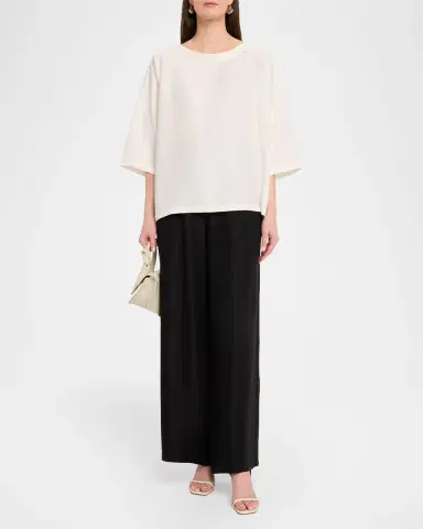 Eskandar Linen Flared Trousers | Thumbnail 2 Eskandar Linen Flared Trousers | Thumbnail 2