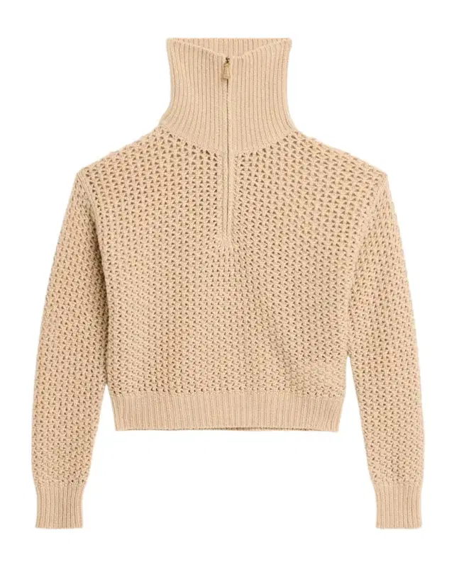 Tequila Shimmer Mesh-Knit Sweater