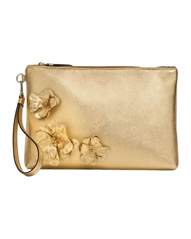 Metallic Leather Pouch Bag